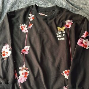 Anti Social Social Club Embroidered Crewneck Sweater, Men’s L, like new